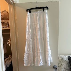 Brandy melville white izzy tiered maxi skirt